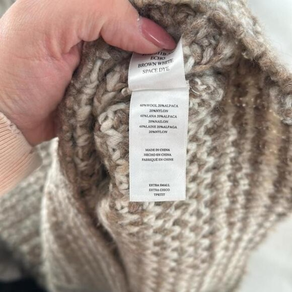 RailsEcho Striped wool alpaca Blend Sweater chunky knit minimalist sz xs - Picture 8 of 9